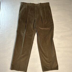 Lauren Ralph Lauren‎ Corduroy Pants Mens 37 X 29 Brown Pleated Preppy Cotton